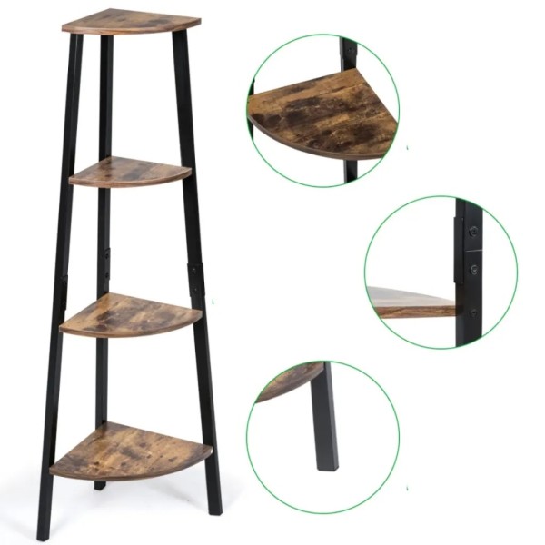 Етажерка Costway Leo кутова в стилі Loft