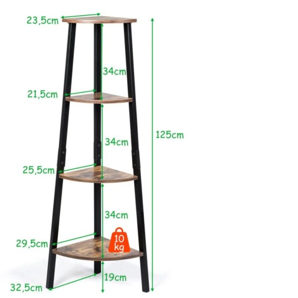Етажерка Costway Leo кутова в стилі Loft