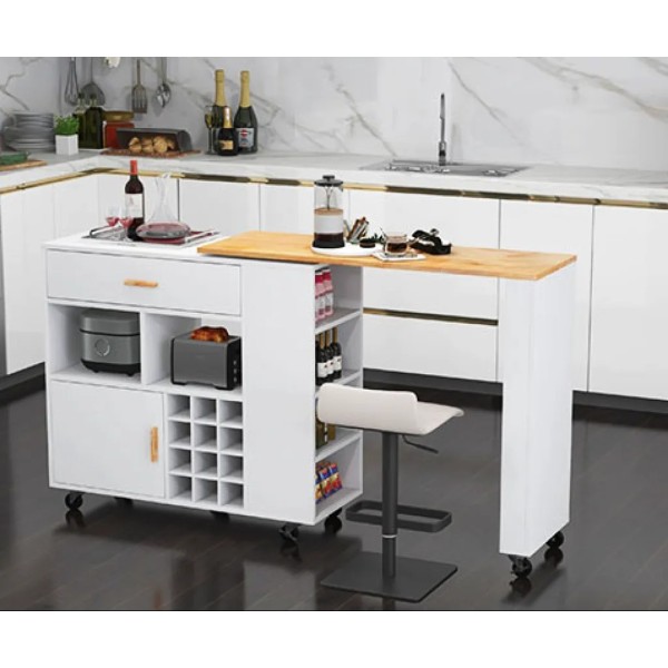 Розкладний столик тумба 2 в 1 Costway Rubber