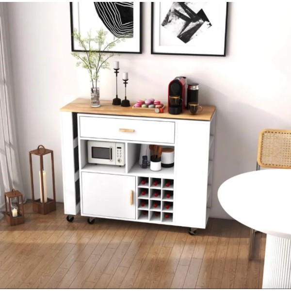 Розкладний столик тумба 2 в 1 Costway Rubber