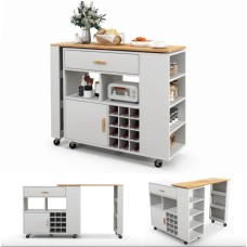 Розкладний столик тумба 2 в 1 Costway Rubber