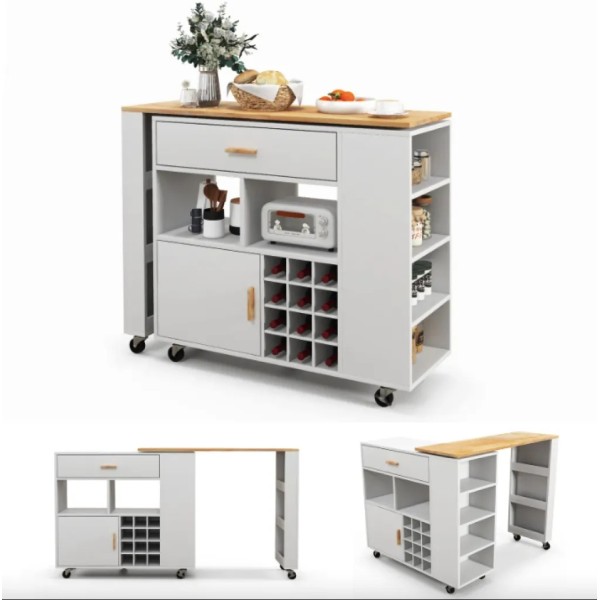 Розкладний столик тумба 2 в 1 Costway Rubber