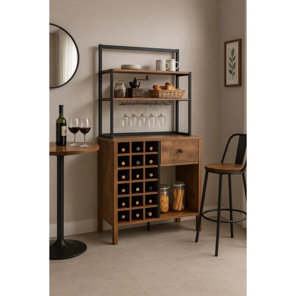 Стелаж винний Costway Vinoteca кухонна шафа в стилі Loft