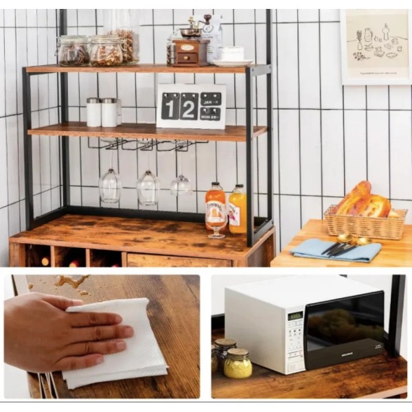 Стелаж винний Costway Vinoteca кухонна шафа в стилі Loft