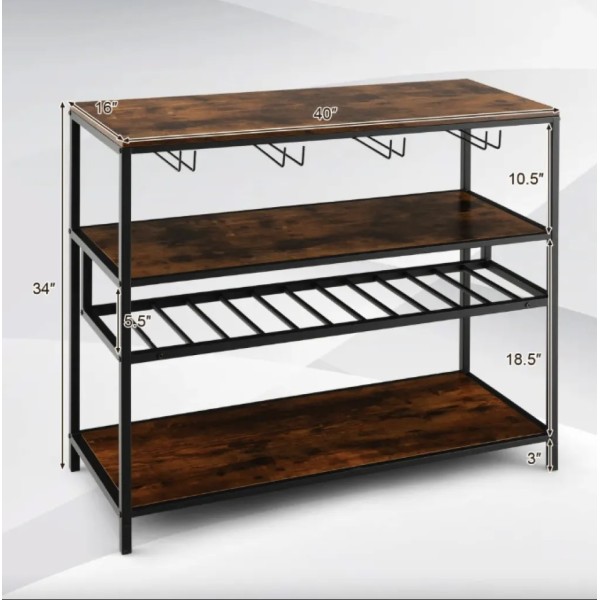 Стіл для кухні Costway Alfred фуршетний в стилі Loft