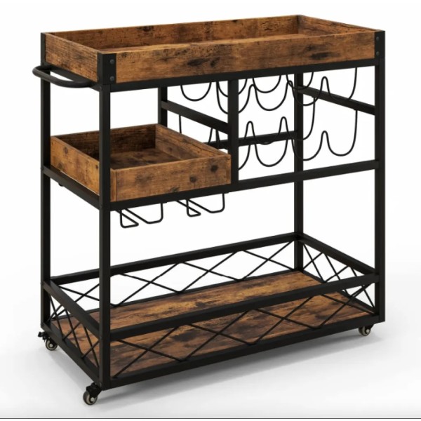 Барний візок Costway Mexico із кількома ярусами в стилі в стилі Loft