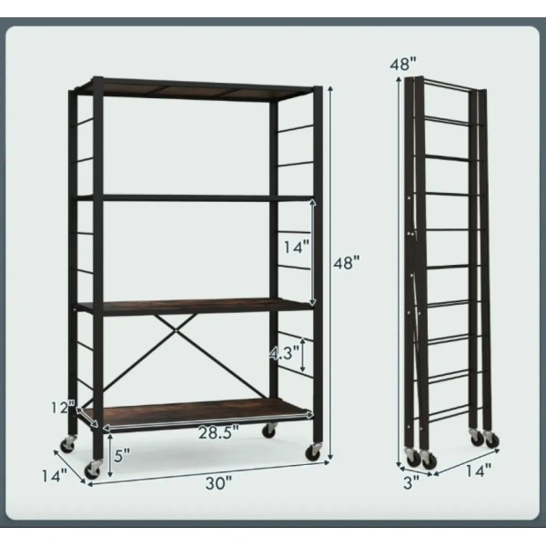 Стелаж Costway Scooby складаний в стилі Loft
