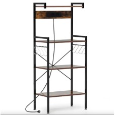 Стелаж Costway Surette з місцем для мікрохвильової печі та з двома розетками в стилі Loft