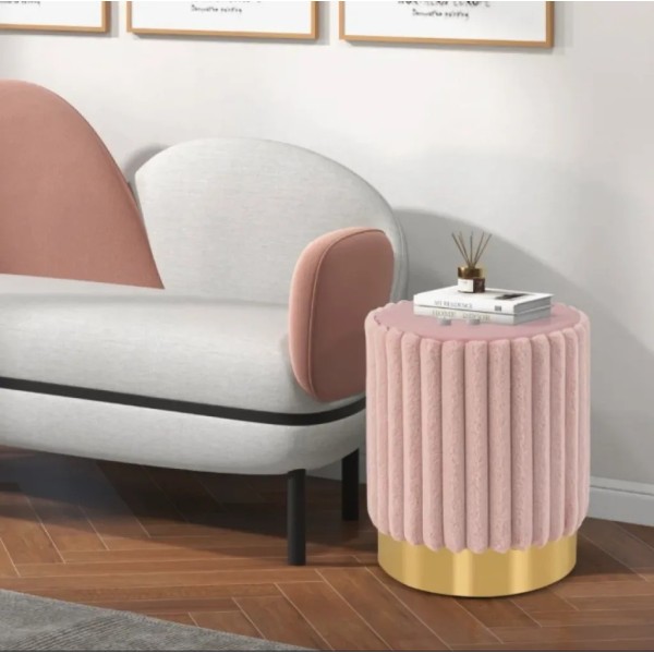Пуф Costway Rosa велюровий на металевій основі