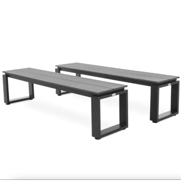 Садова лавка (на цвинтар) Di Volio Pisa 160 см 2 штуки сіра