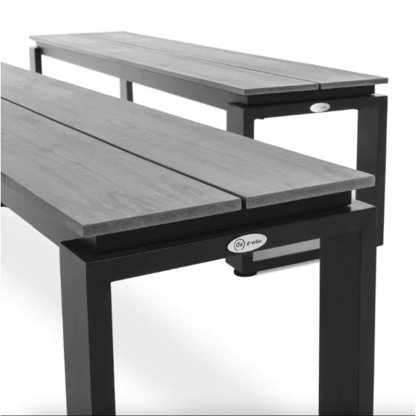 Садова лавка (на цвинтар) Di Volio Pisa 160 см 2 штуки сіра