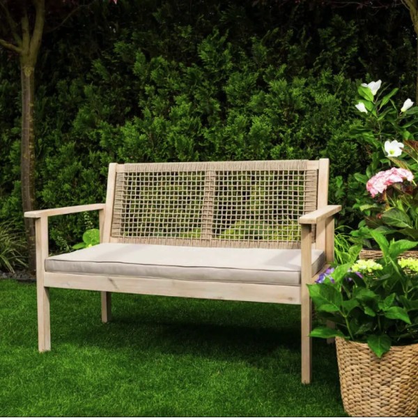 Садова лавка Di Volio Teracina з спинкою бежева