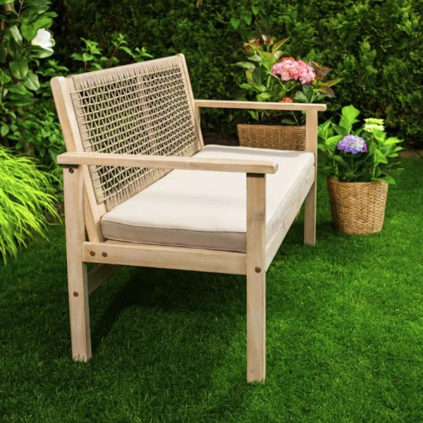 Садова лавка Di Volio Teracina з спинкою бежева