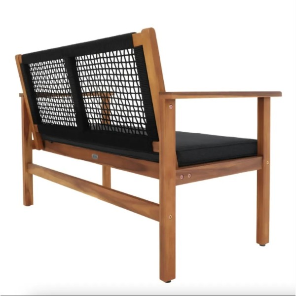 Садова лавка Di Volio Teracina з спинкою чорна