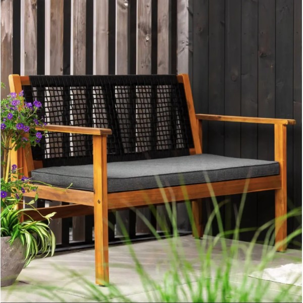 Садова лавка Di Volio Teracina з спинкою чорна