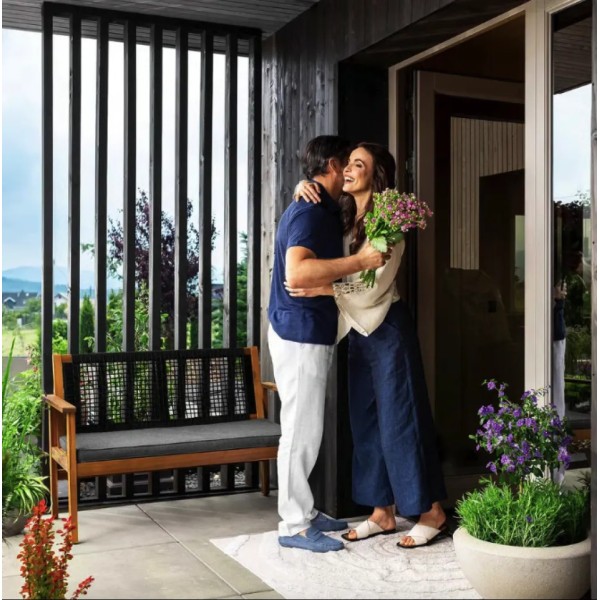 Садова лавка Di Volio Teracina з спинкою чорна