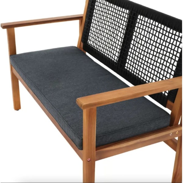 Садова лавка Di Volio Teracina з спинкою чорна