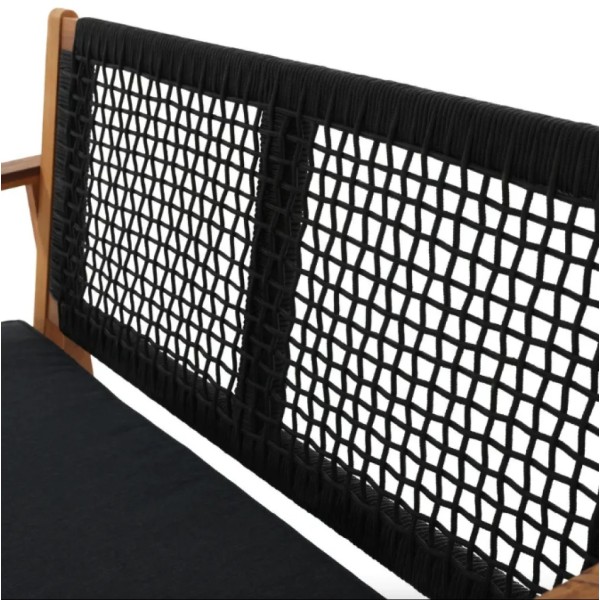 Садова лавка Di Volio Teracina з спинкою чорна