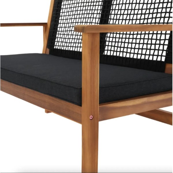 Садова лавка Di Volio Teracina з спинкою чорна