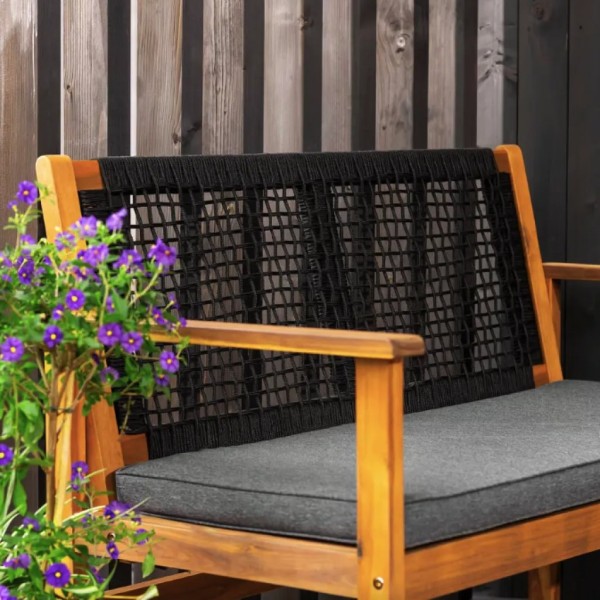 Садова лавка Di Volio Teracina з спинкою чорна