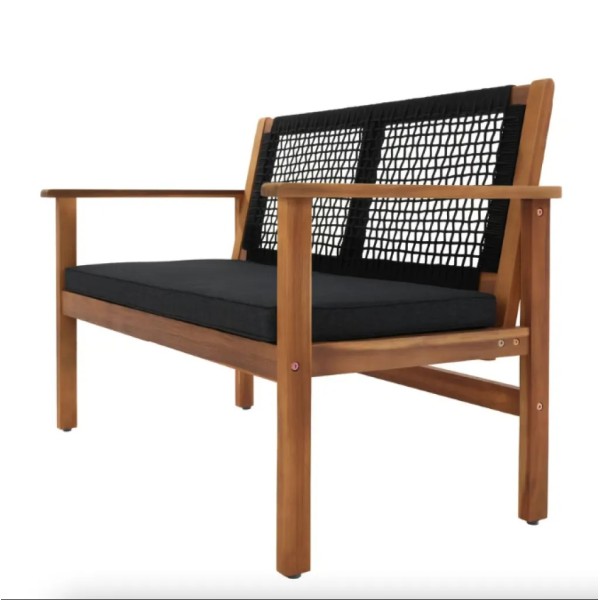 Садова лавка Di Volio Teracina з спинкою чорна