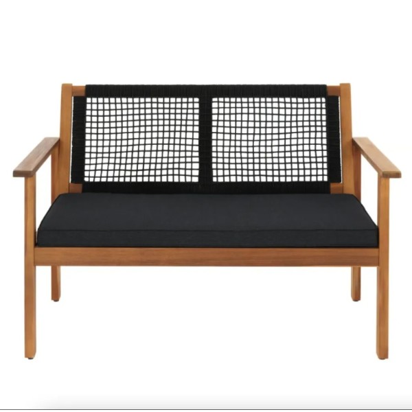 Садова лавка Di Volio Teracina з спинкою чорна