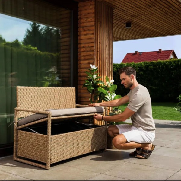 Садова лавка Di Volio Verbana з місцем для зберігання бежева