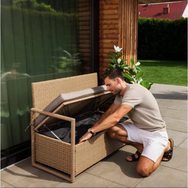 Садова лавка Di Volio Verbana з місцем для зберігання бежева