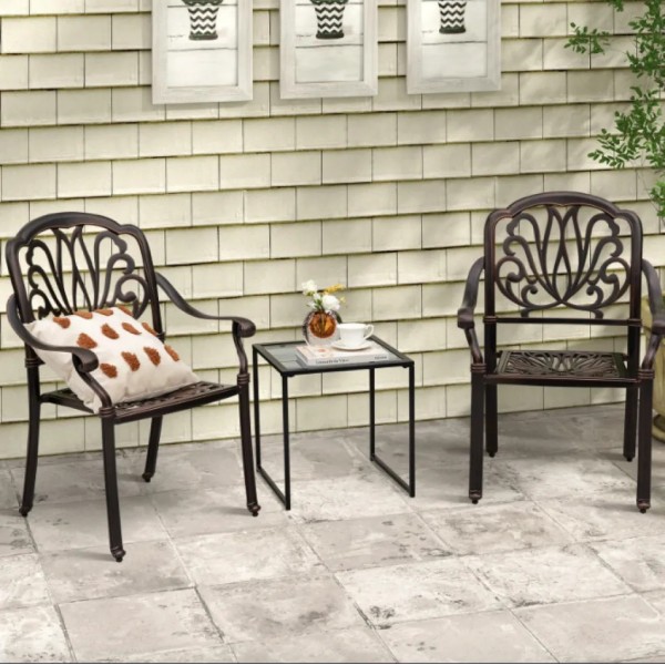 Садовий стіл Costway Trotten з металевим каркасом