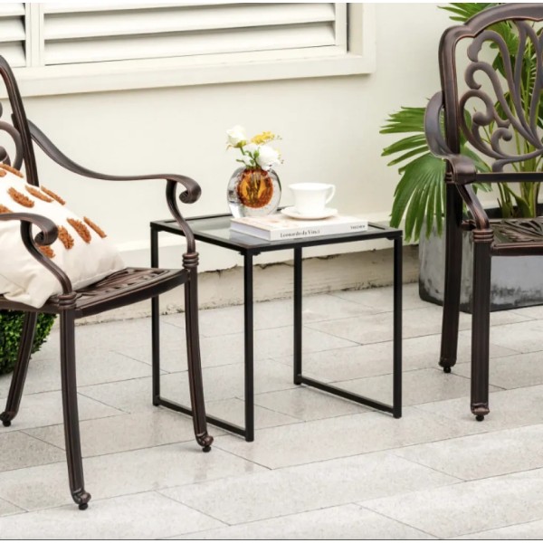 Садовий стіл Costway Trotten з металевим каркасом