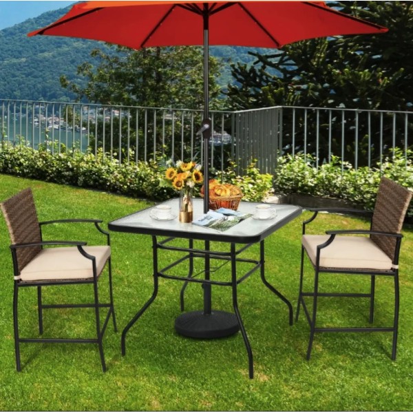 Садовий стіл Costway Jupiter скляний