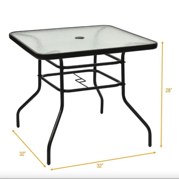 Садовий стіл Costway Jupiter скляний