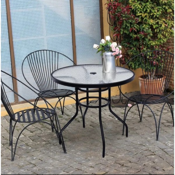 Садовий стіл Costway Acapulco з місцем для парасолі