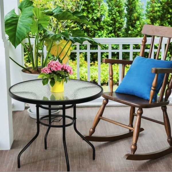 Садовий стіл Costway Acapulco з місцем для парасолі