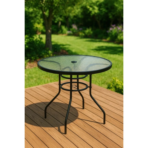 Садовий стіл Costway Acapulco з місцем для парасолі