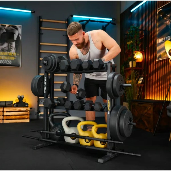 Стійка 3-рівнева для гантелей, грифів та гирь Trex Sport TX-075DR