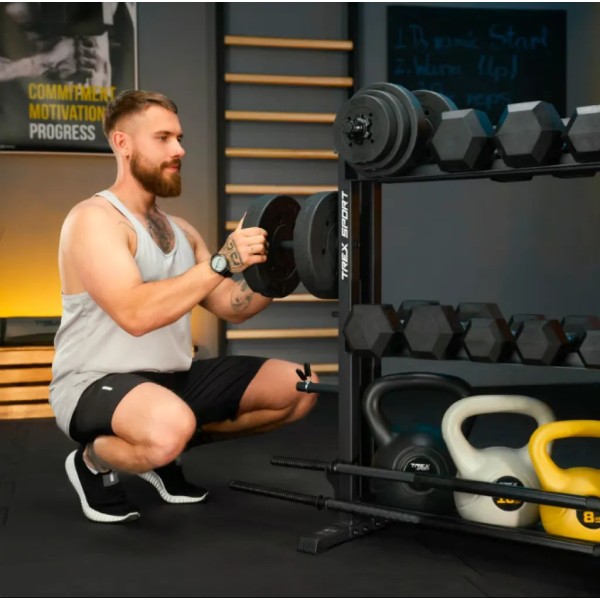 Стійка 3-рівнева для гантелей, грифів та гирь Trex Sport TX-075DR