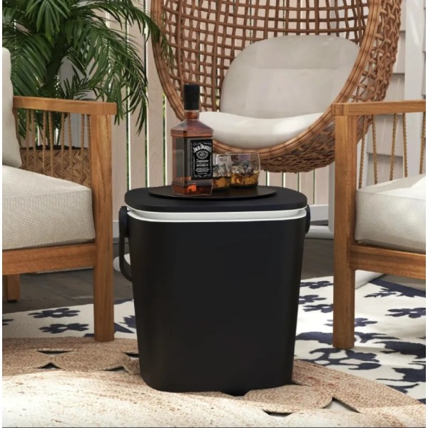 Стіл-холодильник Costway Gobar 3-в-1 з підйомною кришкою 15L чорний