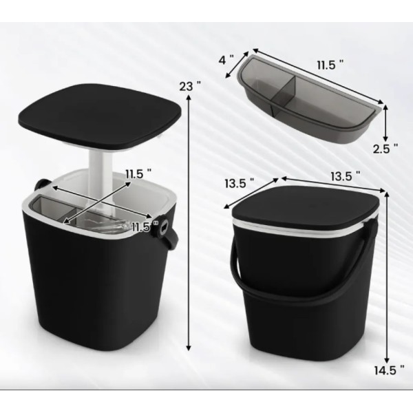 Стіл-холодильник Costway Gobar 3-в-1 з підйомною кришкою 15L чорний