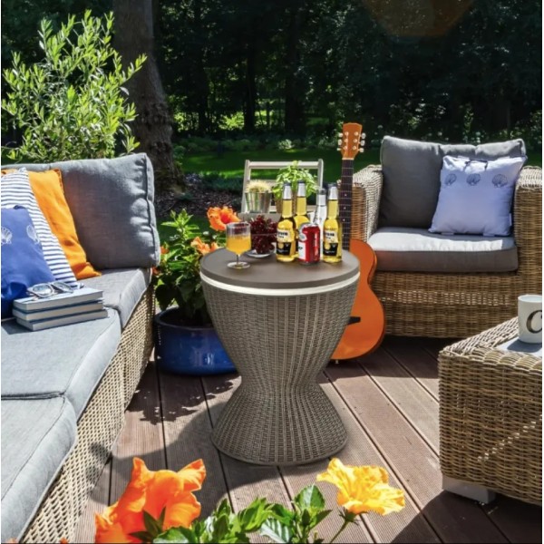 Стіл-холодильник Costway Curver з регульованою висотою 30L коричневий