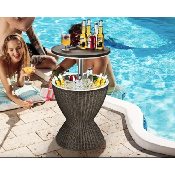 Стіл-холодильник Costway Curver з регульованою висотою 30L коричневий