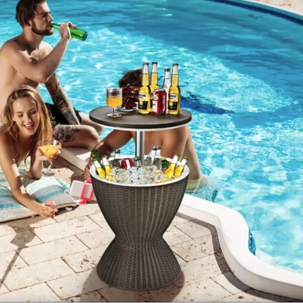 Стіл-холодильник Costway Curver з регульованою висотою 30L коричневий