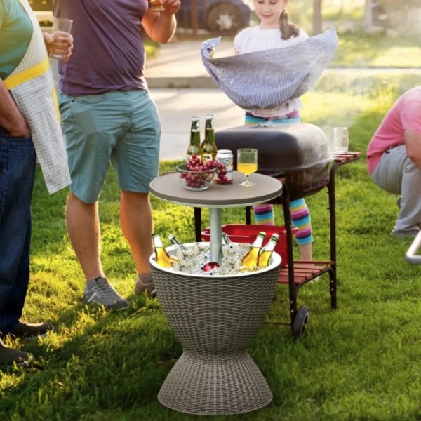 Стіл-холодильник Costway Curver з регульованою висотою 30L коричневий