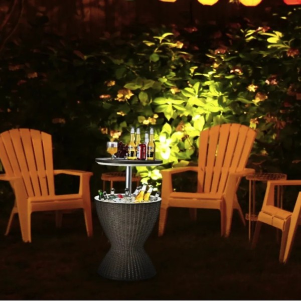 Стіл-холодильник Costway Curver з регульованою висотою 30L коричневий