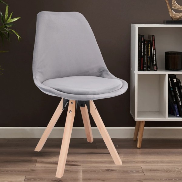Стілець Saida Jumi у скандинавському стилі з дерев'яними ніжками сірий