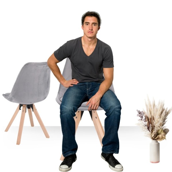 Стілець Saida Jumi у скандинавському стилі з дерев'яними ніжками сірий