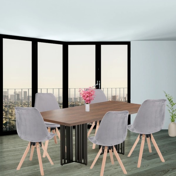 Стілець Saida Jumi у скандинавському стилі з дерев'яними ніжками сірий