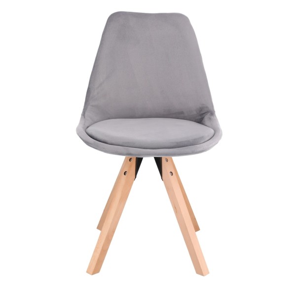Стілець Saida Jumi у скандинавському стилі з дерев'яними ніжками сірий