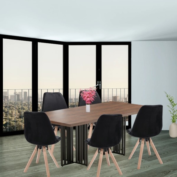 Стілець Saida Jumi у скандинавському стилі з дерев'яними ніжками чорний