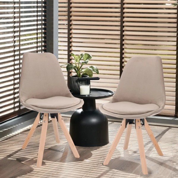 Стілець Saida Jumi у скандинавському стилі з дерев'яними ніжками бежевий